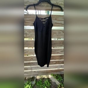 🍀Solemio Los Angeles black spaghetti strap womens dress small